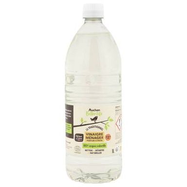 Auchan Better Life Vinaigre ménager Ecocert parfum citron, 1L