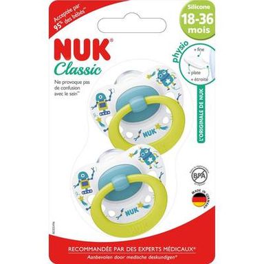 Nuk 2 Sucettes en silicone 18-36 mois