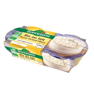 Bonneterre Riz au lait bio, 2x140g