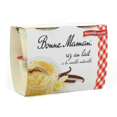 Bonne Maman Riz au lait à la vanille naturelle, 4x100g