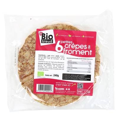 Biobleud Petites Crêpes de Froment Bio, 6x40g
