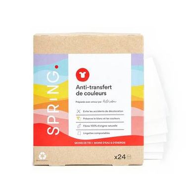 Spring Lingettes anti-transfert de couleurs, 24 lingettes