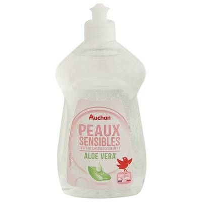 Auchan Liquide vaisselle peaux sensibles Aloé Vera, 500ml