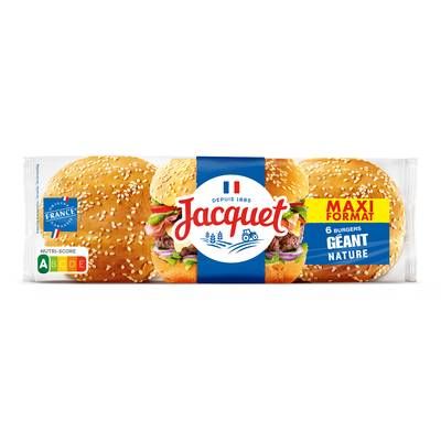Jacquet Pain Burger Géant Nature, 6 buns - 495g