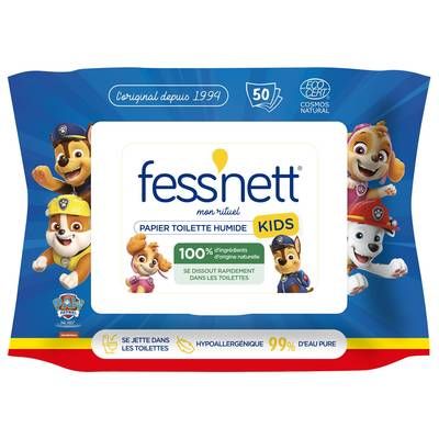 Fess'Nett Kids Lingette papier toilette humide pour enfant, 50 lingettes