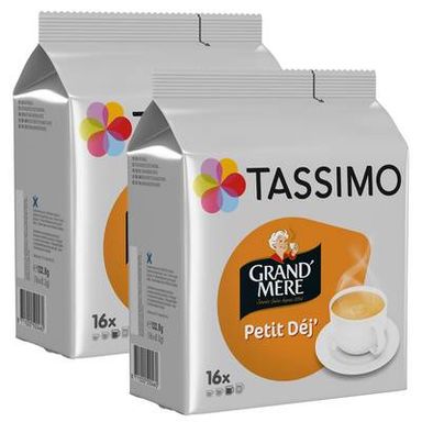 Tassimo Grand Mère Petit Déj, Lot de 2x16 dosettes