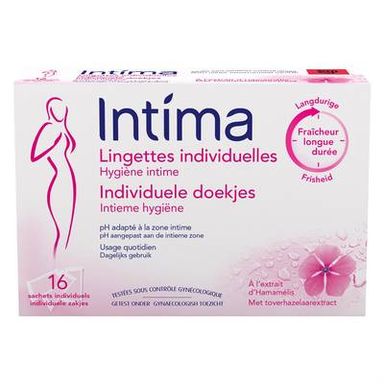Intima Lingettes Intime en sachet individuel, 16 lingettes