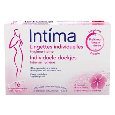 Intima Lingettes Intime en sachet individuel, 16 lingettes