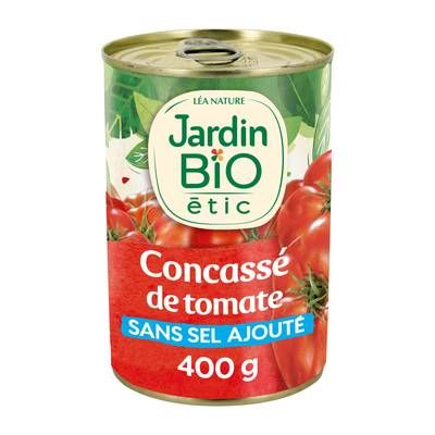 Jardin Bio Etic Concassé de Tomate en Morceaux Bio sans sel ajouté, 400g