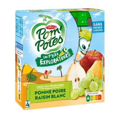 Pom Potes Compotes Les P'tits Explorateurs chez les Pharaons, 4x90g