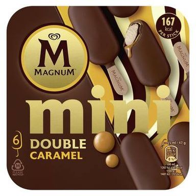 Magnum Mini Minis Bâtonnets Deluxe Caramel, 6 bâtonnets - 249g