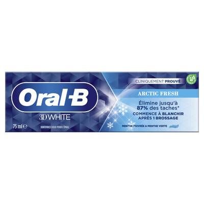 Oral B Dentifrice blancheur 3D White Artic fresh, 75ml