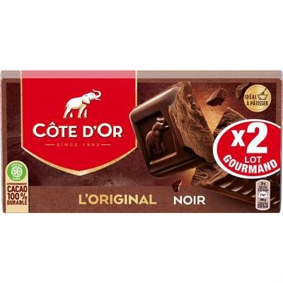 Côte d'Or Chocolat Noir Pur, 2x200g