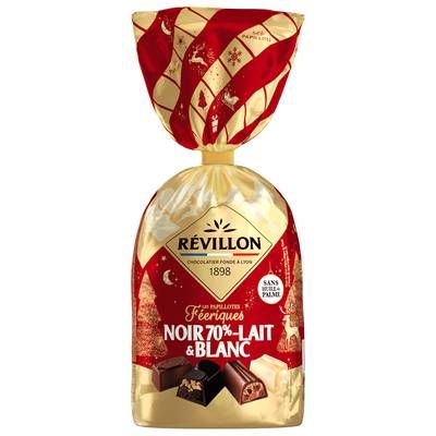 Révillon Papillotes Chocolat Noir 70%, Lait et Blanc, 360g