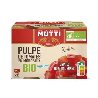 Mutti Pulpe de Tomates en Morceaux Bio, 2x400g