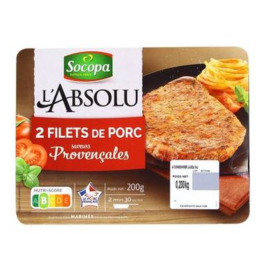 Socopa - L'Absolu Filets de Porc Marinés Saveurs Provençales, 2x100g