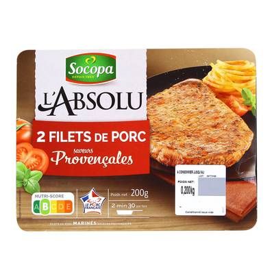 Socopa - L'Absolu Filets de Porc Marinés Saveurs Provençales, 2x100g