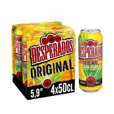 Desperados Bière aromatisée à la tequila, 4x50cl