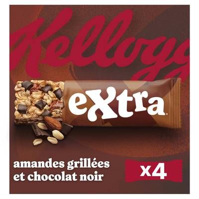 Kellogg's Barres Céréales Extra Chocolat Amandes, 4 barres