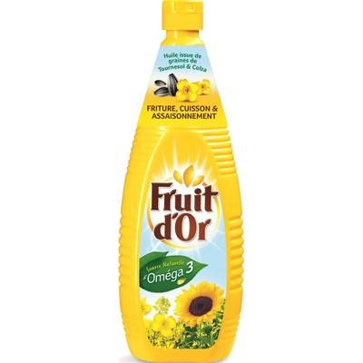 Fruit d'Or Huile Oméga 3 et 6 - Colza et Tournesol, 1L