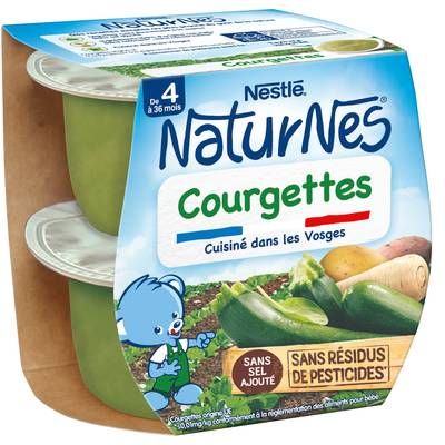 Nestlé - Naturnes Courgettes Bol Bébé Dès 4 mois, 2x130g