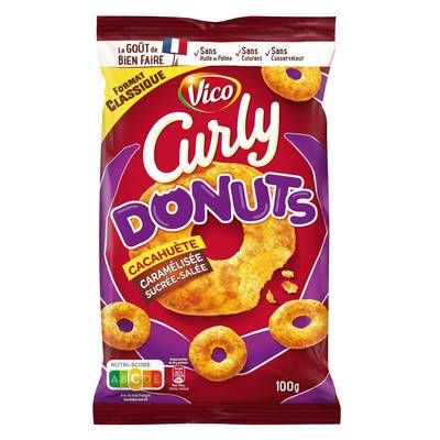 Curly Donuts Cacahuète Caramélisée Sucrée Salée, 100g