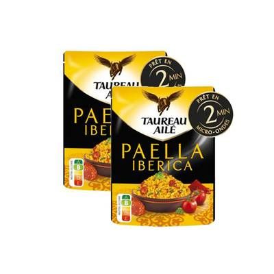 Taureau Ailé Riz Micro-Ondes Express Basmati Paëlla Iberica, Lot de 2x220g