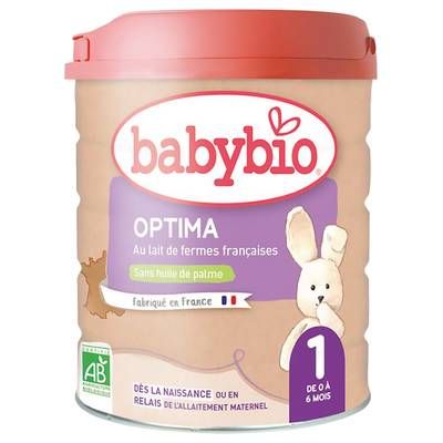 Babybio Lait bébé en poudre Optima Bio 1er âge, 0-6 mois, 800g
