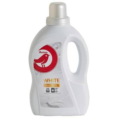 Auchan Lessive liquide éclat et protection linge blanc, 1,5L