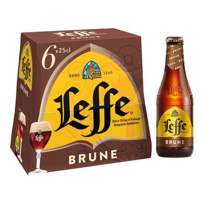Leffe Bière brune d'Abbaye 6.5°, 6x25cl