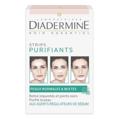 Diadermine Strip purifiant front, nez et menton, 6 pièces