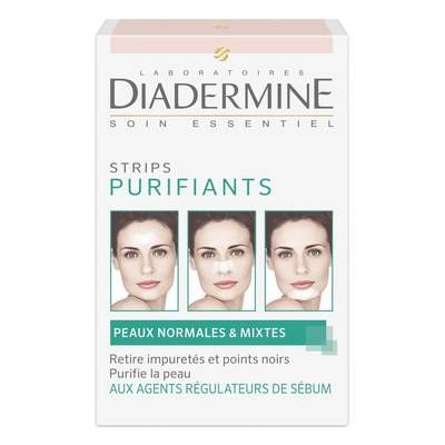 Diadermine Strip purifiant front, nez et menton, 6 pièces