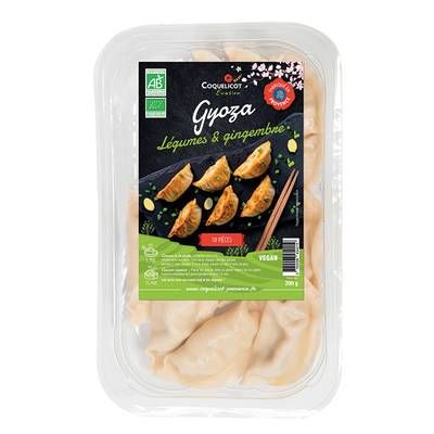 Coquelicot Gyoza Légumes et Gingembre, Bio Vegan, 10 gyoza - 200g