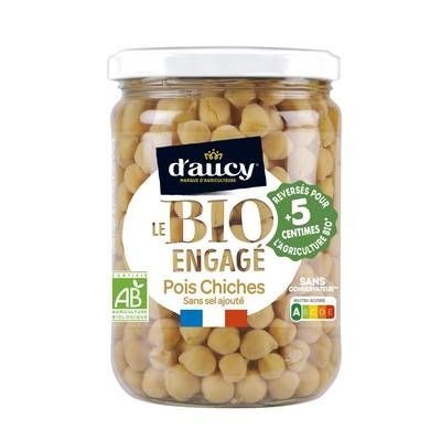 D'aucy Pois chiches sans sel ajouté Bio, 340g