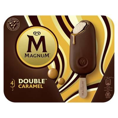 Magnum Bâtonnets glacés Double caramel, 4 bâtonnets - 284g