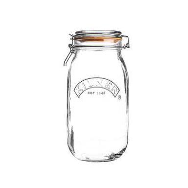 Kilner Bocal en verre rond avec fermeture mécanique, 2L