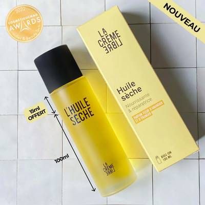 La Crème Libre  L'huile sèche Bio 3 en 1- Roll-on rechargeable, 100ml