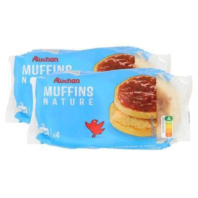 Auchan Muffins Nature, Lot de 2x250g