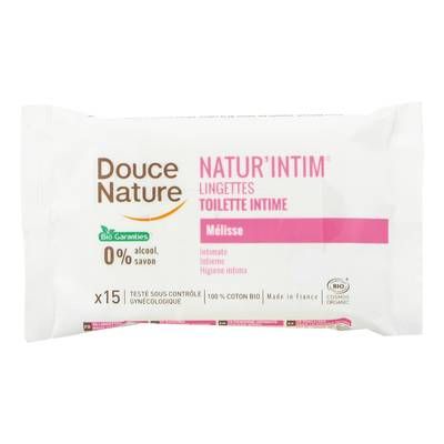 Douce Nature Lingettes intime en coton Cosmébio, 15 lingettes