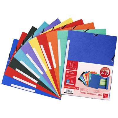 Exacompta 10 Chemises plates à élastique 24 x 32 cm, 10  chemises