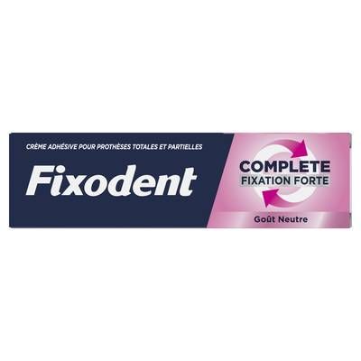 Fixodent Crème Adhésive pour Prothèses Complete Fixation Forte, 47g
