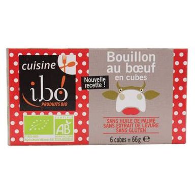 Ibo Bouillon de boeuf en cube bio, 6x11g