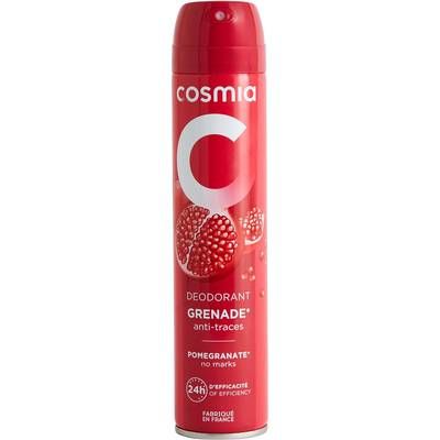COSMIA Déodorant spray 24h à la grenade anti-traces sans sels d'Aluminium, 200ml