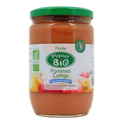 Planet Bio Purée pomme coing bio, 630g