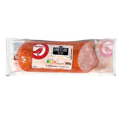 Auchan Saucisson à l'ail Fumé, 300g