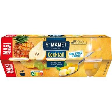 St Mamet Cocktail de Fruits Sans sucres ajoutés, 6x113g
