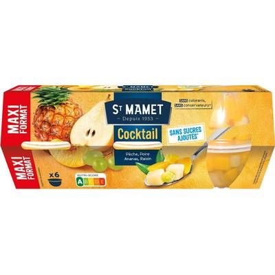 St Mamet Cocktail de Fruits Sans sucres ajoutés, 6x113g