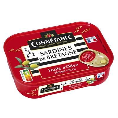 Connetable Sardines de Bretagne à l'huile d'olive vierge extra, 135g