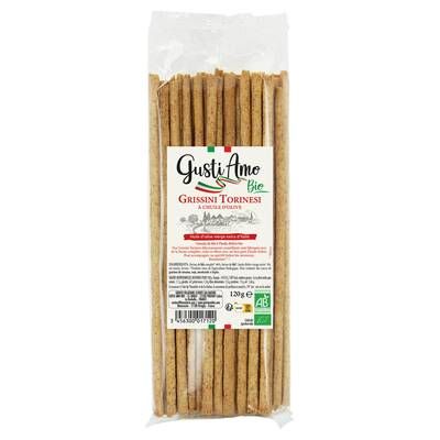 Gusti Amo Gressins Torinesi à l'huile d'Olive bio, 120g