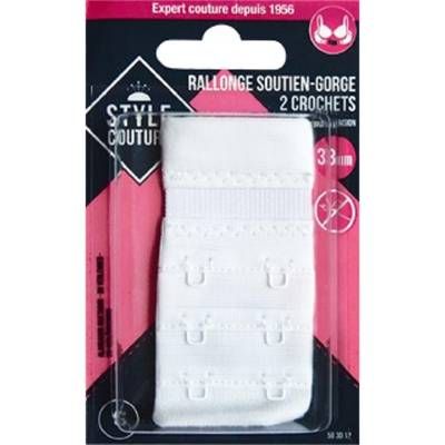 Style couture Rallonge pour soutien-gorge blanc, 38 mm